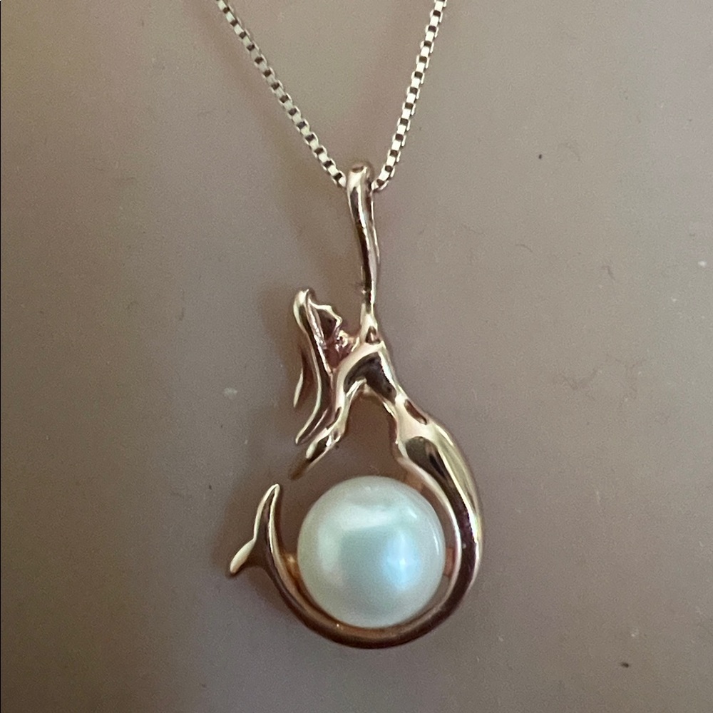 Rose Gold Plated Freshwater Pearl Pendant Necklace “18 & adjustable 16”inch - Picture 3 of 9